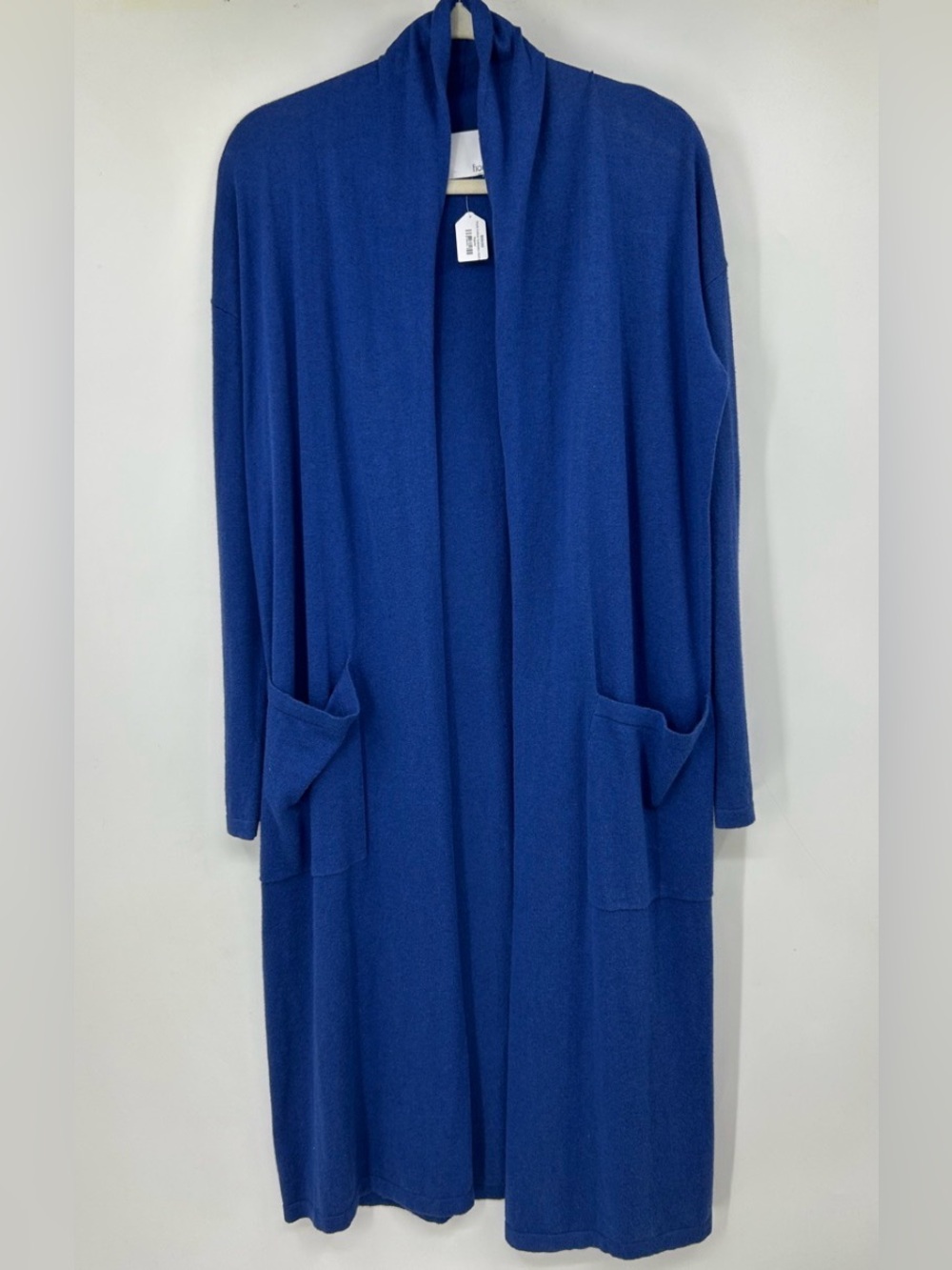Fiorla Women’s Blue Duster Cardigan Cotton Cashmere Open Front Cardigan Small